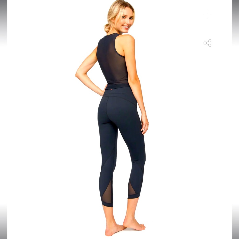 Manduka SoLite Mesh Ankle Leggings | Black